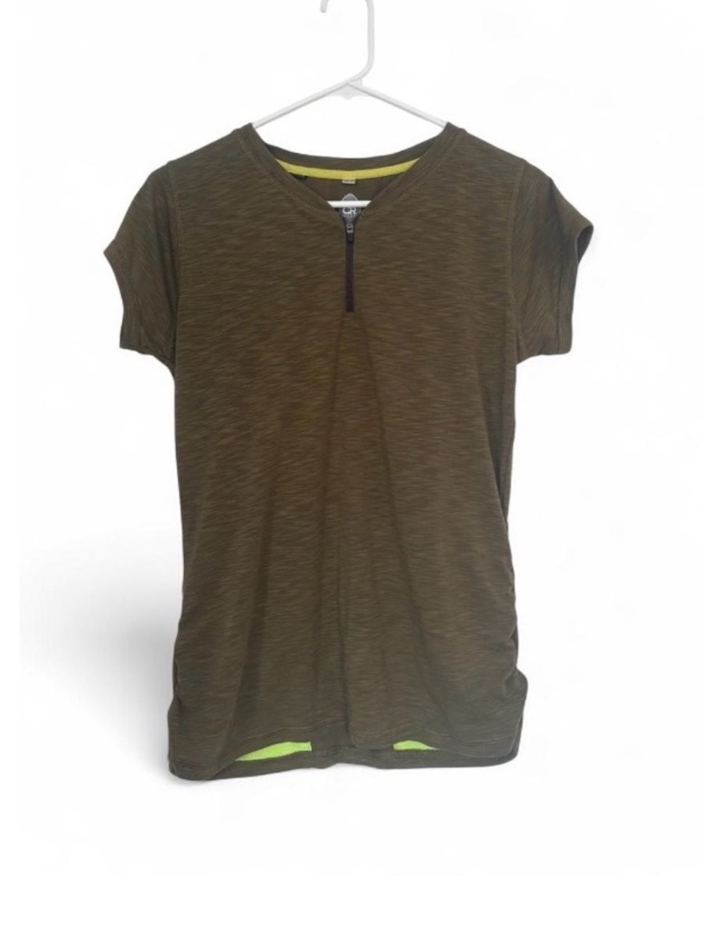 Club Ride Women’s Olive Green V Neck Zip Up Cycling Shirt Size M